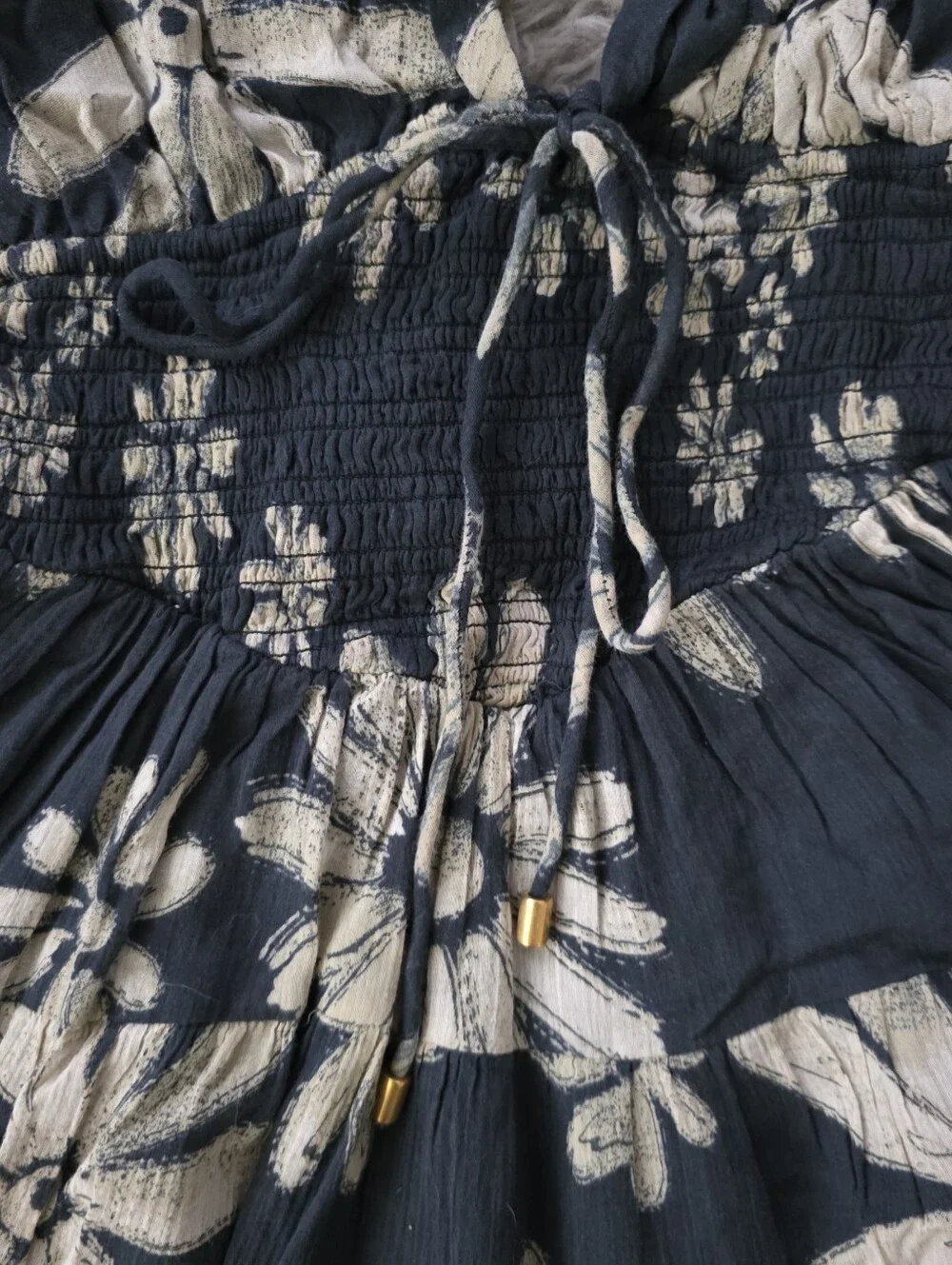 Free People Perfect Day Printed Dress Black with Floral Print Women's Small